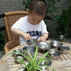 25Pcs Children Stainless Steel Pretend Play Food Kitchen Cookware Set Toy Mini Cooking Game Pot  Shovel Tinplate Kid Kitchen Toy
