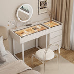 dressing table with light mirror vanity stool Drawer for clothes makeup toiletries vanity table Hairstyles bedroom furniture