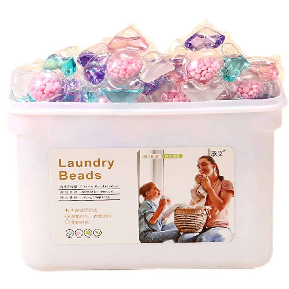 50Pcs Laundry Detergent Soap Box 5 in 1 Multi-purpose Strong Detergent Laundry Cleaning Washing Capsules for Home Dormitory