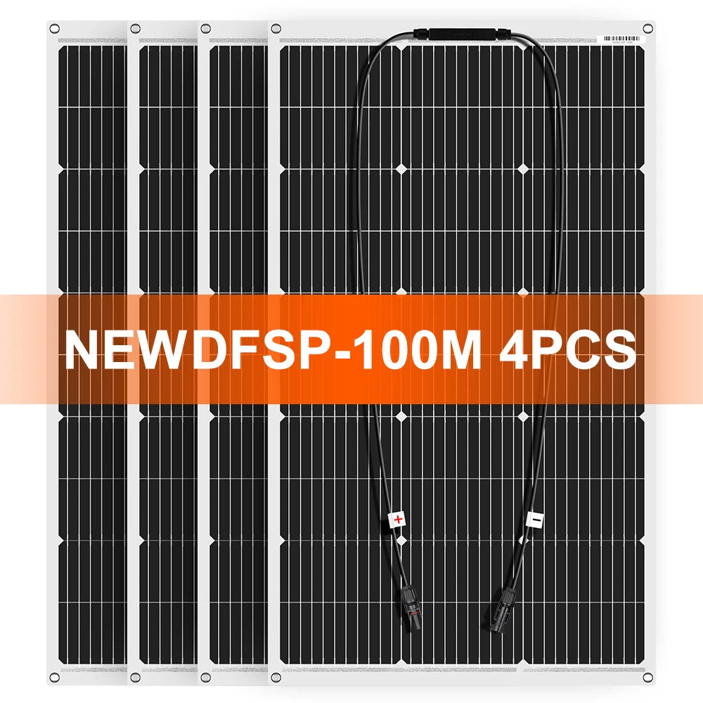 DOKIO 18V 100W/200W/400W Flexible Solar Panels Waterproof Monocrystall