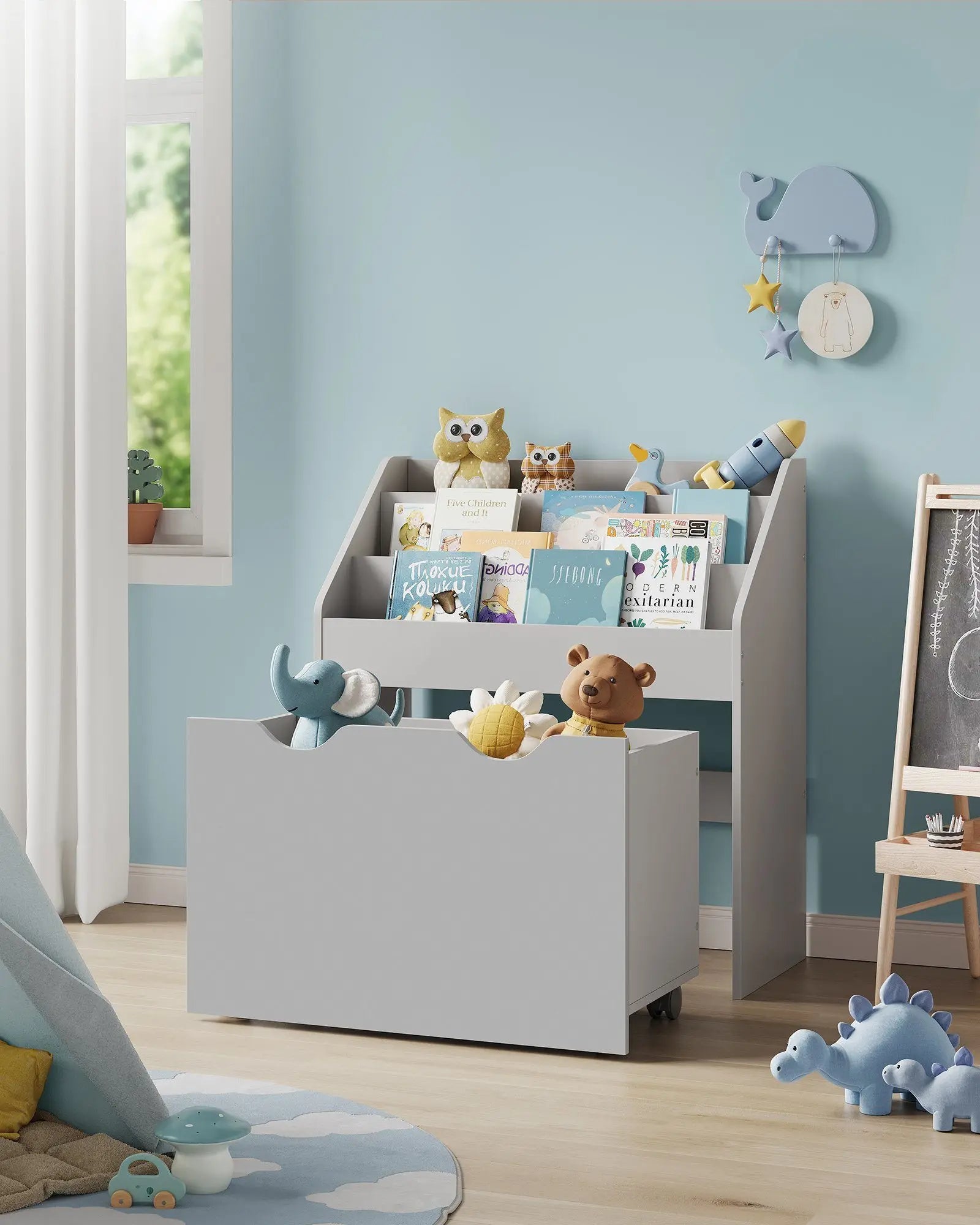 SONGMICS toys chest bookcase for children children's shelf 3 Shelf shelf toys shelf