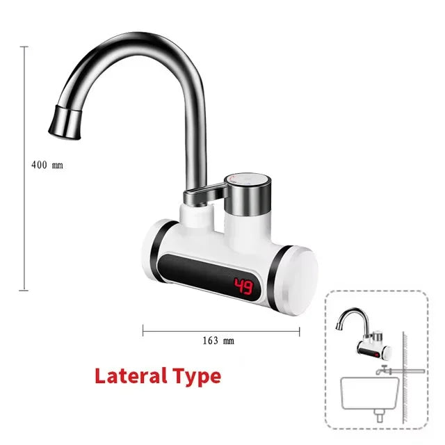 saengQ Electric Water Heater 220V Kitchen Faucet Tankless Instant Heating Water Tap Flowing Heated Mixer Digital Display