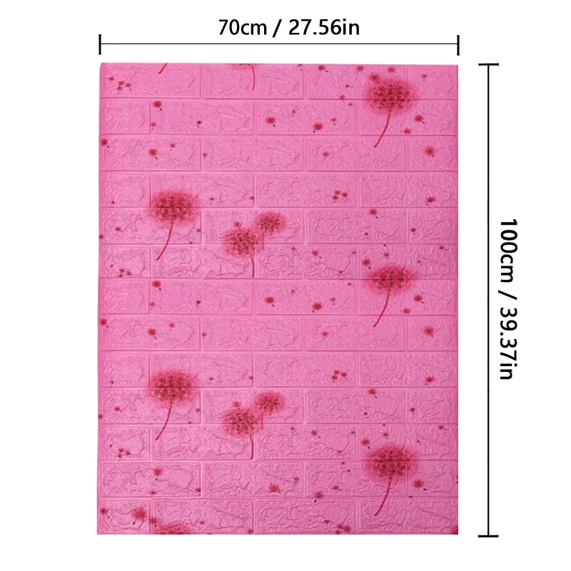 70cmx1/2/3/5/10m Brick Pattern Wall Sticker Decoration PVC 3d Wallpaper Waterproof Wall Sticker for Children's Room Home Bedroom