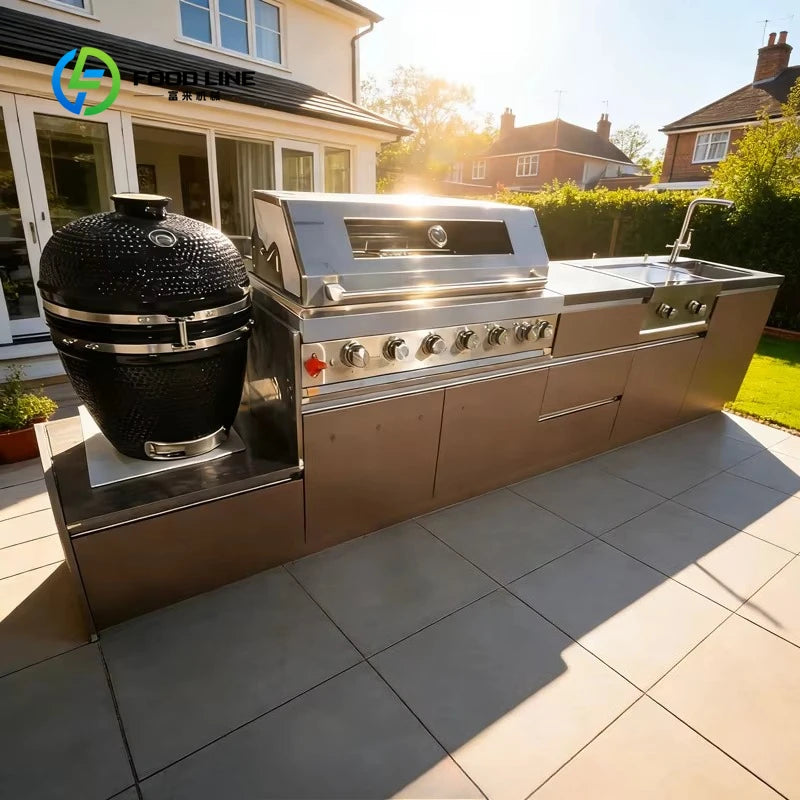 Customized Outdoor Kitchen Modular Cabinet Garden Camping  Outdoor Stainless Steel Outdoor Kitchen Tcomplete Equipment