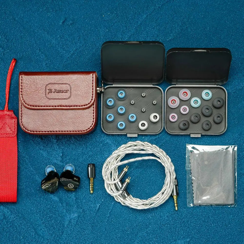 Juzear Harrier 1DD+6BA+2 Micro Planar Driver In-ear HiFi Earphone with 3.5+4.4mm interchangeable plugs Cable | HiFiGo