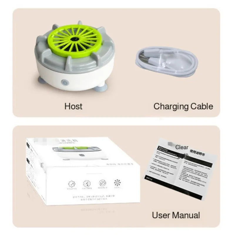 Small Fruit and Vegetable Cleaning Machine Vegetable Fruit Pesticide Residue Removal Turbine Purifier  Wireless Vegetable Washi