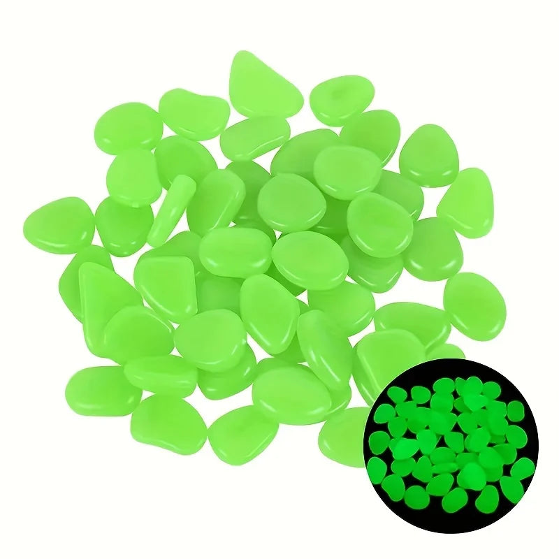 1200pcs Luminous Garden Stones, Vibrant Glowing Plastic Stakes for Pathway, Space & Garden Decor, Metal Art Display Accessories