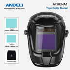 ANDELI Auto Darkening Welding Helmet Large Viewing True Color Solar Powered Welding Mask for TIG MIG ARC Grinding Welder