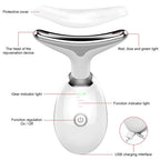 3 Colors/7 Colors Face Neck Massager Facial Lift Three Light Modes Electric Skin Tightening Device LED Beauty Instrument