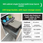 Large Hidden Kitchen Trash Can - Single Built-In Cabinet Pull-Out Slide-Out Garbage Bin for Bedroom Wastebasket