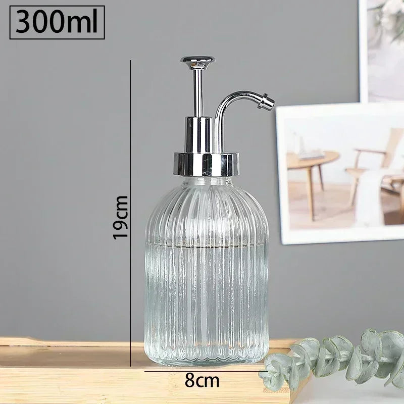 Nordic Relief Glass Shampoo Bottle Hotel Bathroom Accessories Pressing Type Soap Dispenser Home Shampoo Dispenser Bottles