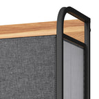 7 Drawers Dresser Fabric Storage Tower Wooden Top Shelf Modern Organizer, Dark Gray