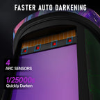 ANDELI Welding Helmet with LED Light Panoramic Large Viewing Screen 3.94"X3.74"True Color Auto Darkening Welding Mask for Weld