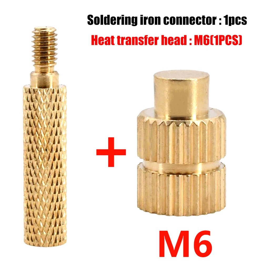 Brass Heating Soldering Iron Tip Tool Insert Nut for Plastic 3d Printing Holt Melt Nut Implant Connector M2 M2.5 M3 M4 M5 M6 M8