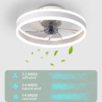 Modern LED Ceiling Fan with Remote & Dimmable Lighting
