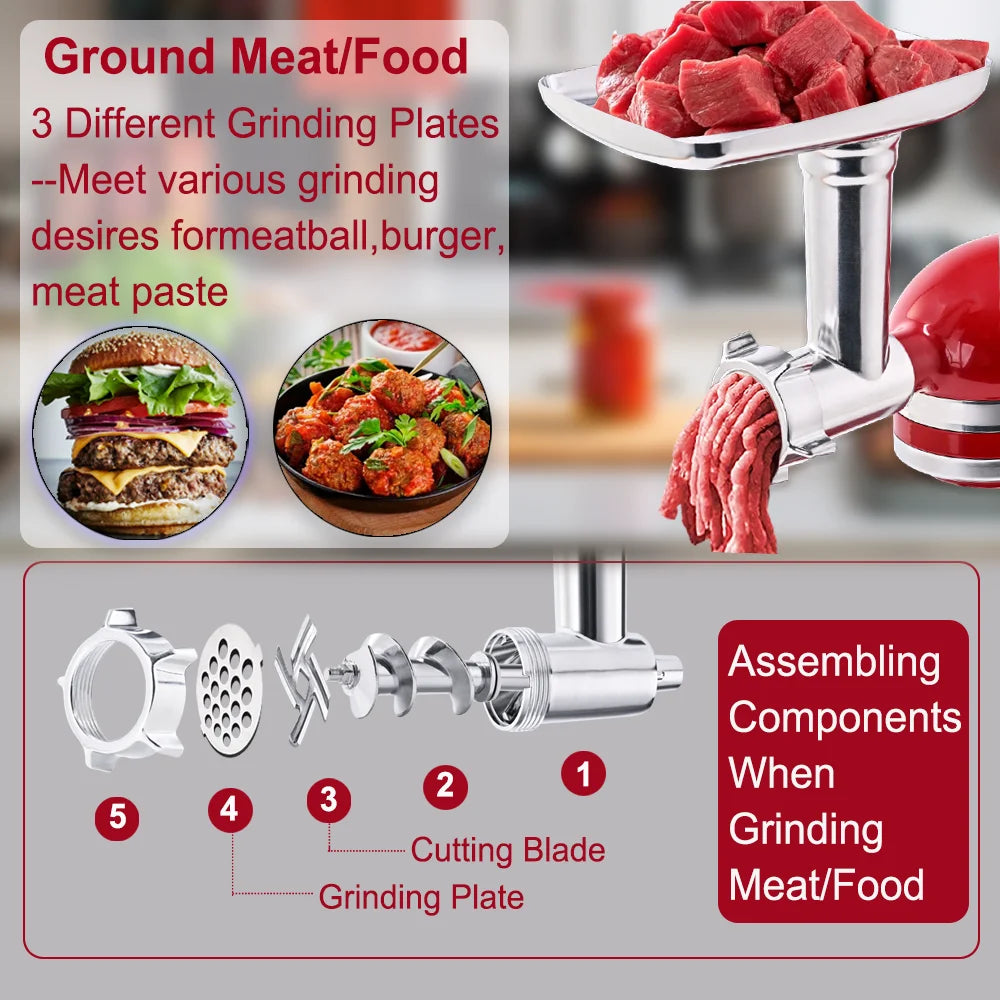 Kitchen Aid Meat Grinder Attachment Metal Meat Mincer for All Kitchenaid Stand Mixer