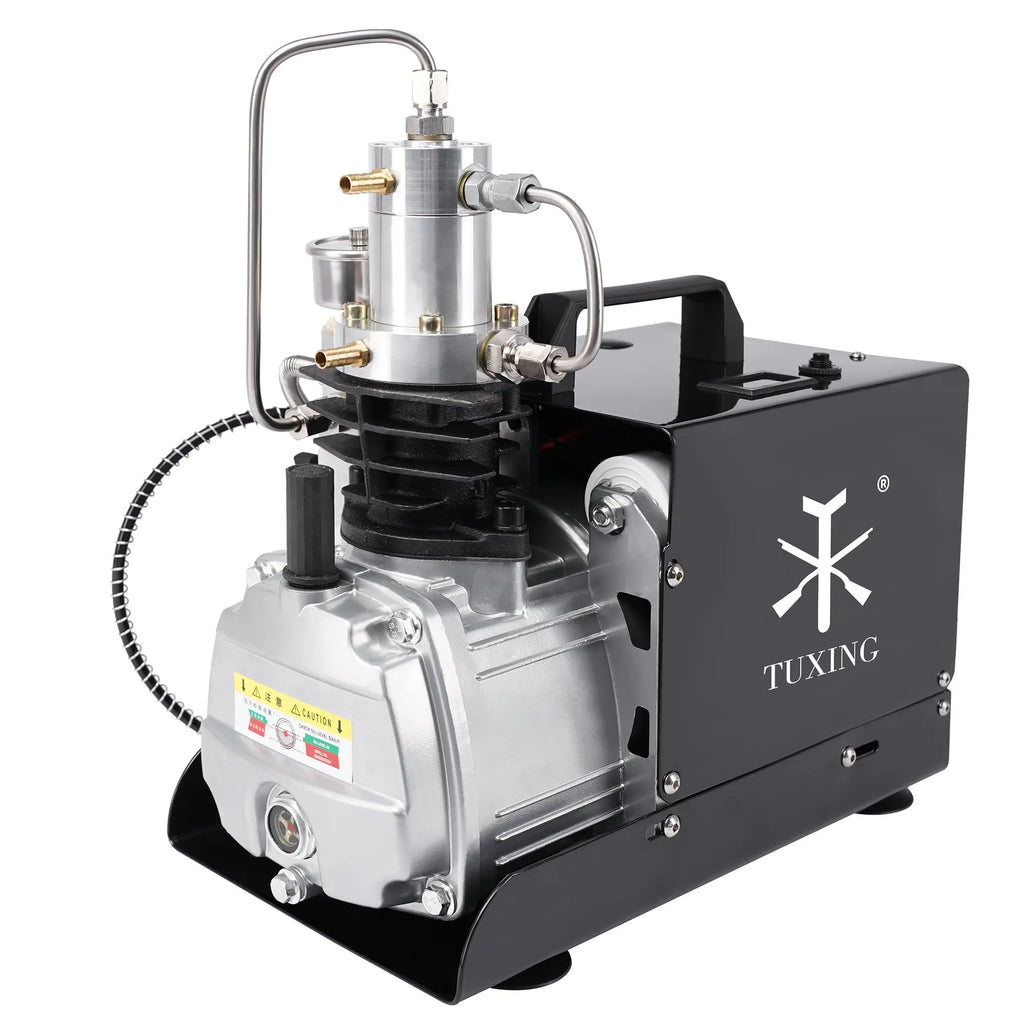 TUXING TXES022 300Bar PCP Compressor Electric 4500Psi High Pressure Air Compressor Auto Stop for PCP Scuba Diving Tank Rifle