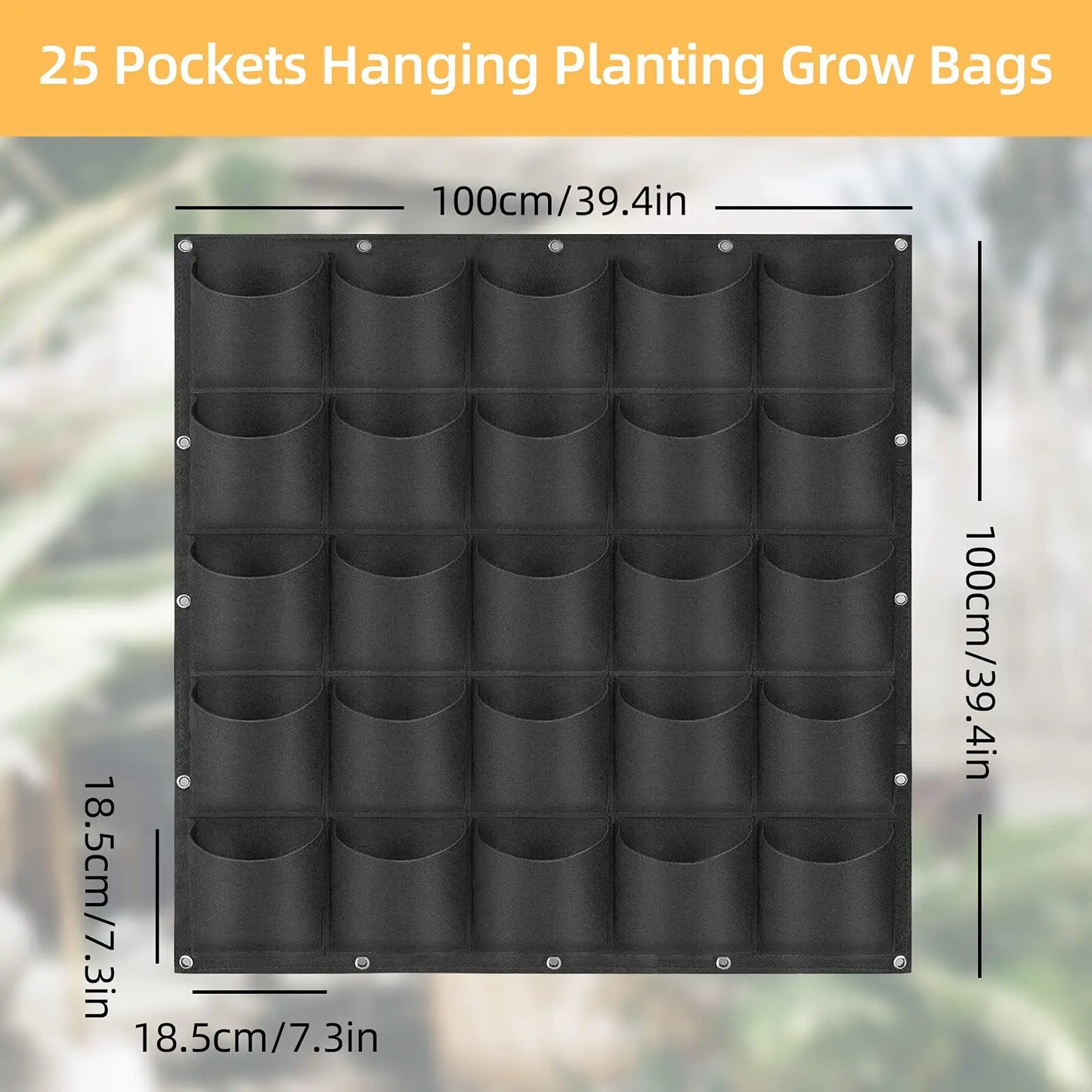49 Pockets Hanging Planter Bags, Hanging Vertical Wall Mounted Plant Planting Grow Bags, Herb Garden Planter Outdoor Indoor Grow
