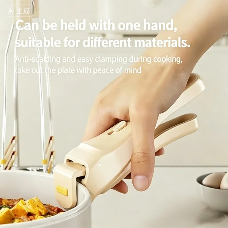 Kitchen Dish Holder with One Key Switch for Picking Up Dishes, Lightweight, Heat-Resistant, Anti Slip, and Dish Holder