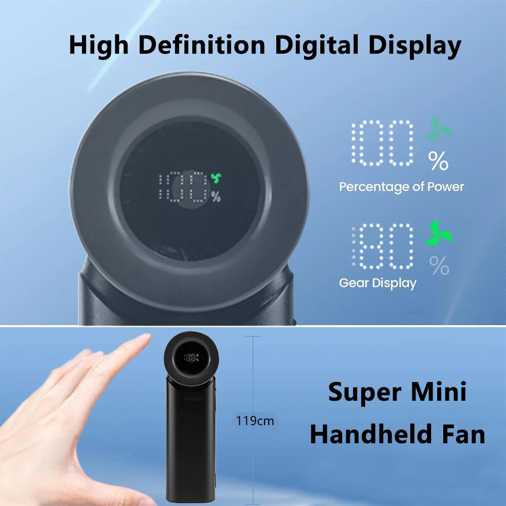 Portable Handheld Turbo Fan Mini Portable Hand Fan 3000mAh Rechargeabl