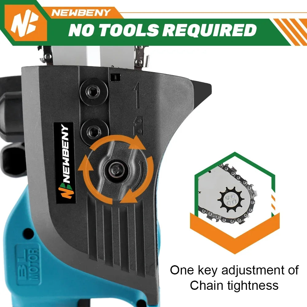 12 Inch Cordless Brushless Electric Chainsaw 18000RPM  Rechargeable Garden Wood Cutting Logging Saw For Makita 18V Battery Pin