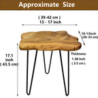 Live Edge Side Table, Wood End Table 16" L x 12" W x 17" T , Nightstand, Plant Stand  ，Unique desktop for Living Room