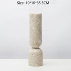 New Chinese Style Yellow Travertine Candle Holder - Elegant Home Decor for Living Room, Coffee Table, Dining Table & Model House