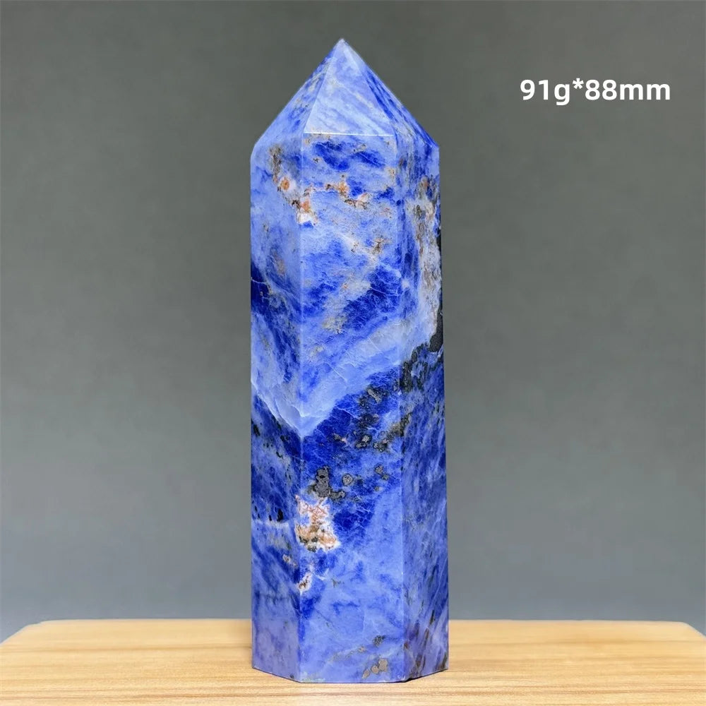 Blue Veins Stone Obelisk Natural Mineral Quartz Home Feng Shui Decorative Gift Reiki Treat Witchcraft Magic Wand