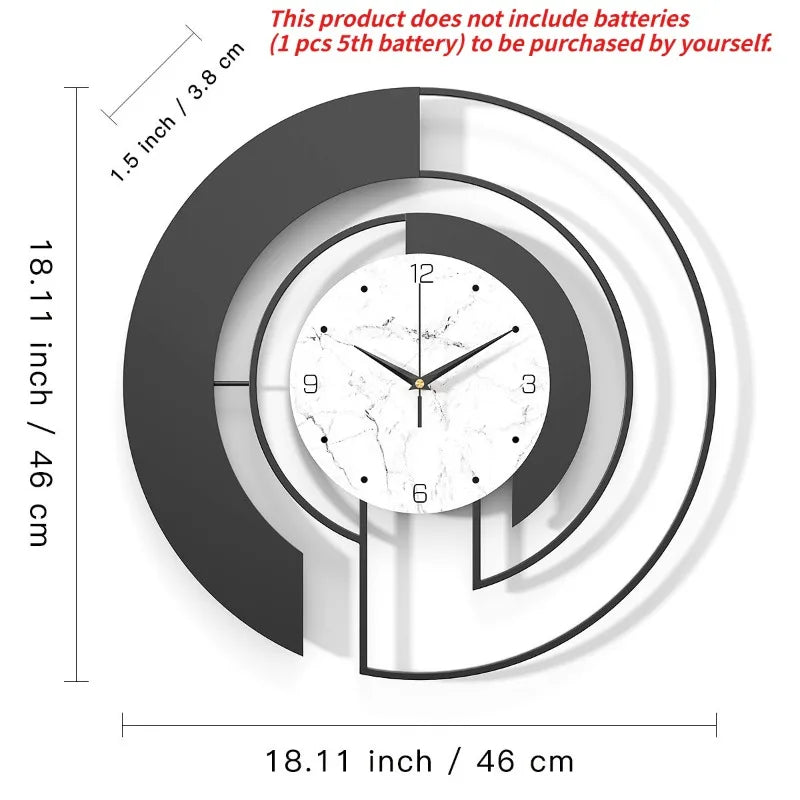 Nordic Light Luxury Metal Wall Clock Fashion Design Large Home Decoration Pendant Clock Hotel Living Room Wall Hanging Clock