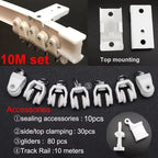 Flexible Ceiling & Wall Mounted Curtain Track Rail Bendable Plastic Steel Design for Bay Windows/Balcony 1-10M White Noise-Free