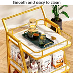 Commercial Heavy-Duty Kitchen Serving Cart Multi-Layer Storage Organizer with Wheels for Restaurant Buffet Utility Trolley