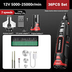 5000-25000r 12V Mini Drill Engraver Griding Electric Chain Grinder Rechargeable Cordless Electric Drill Micro Rotary Tool