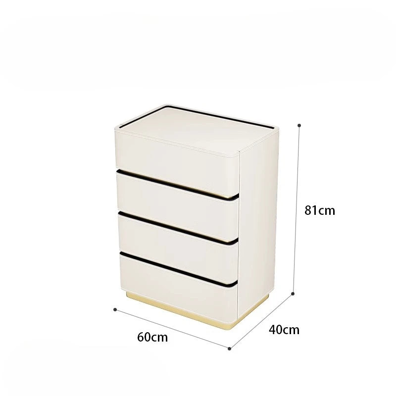 3 4 5 drawers Saddle leather Storage locker household living room drawer cabinet Italian light luxury wood Dressers Furniture