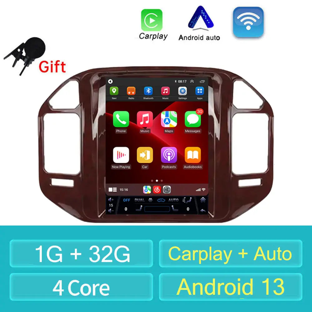 For Mitsubishi Pajero V60 V68 V73 1999-2006 Tesla style Screen Android 13 Carplay Car Radio Multimedia Player Navigation Auto