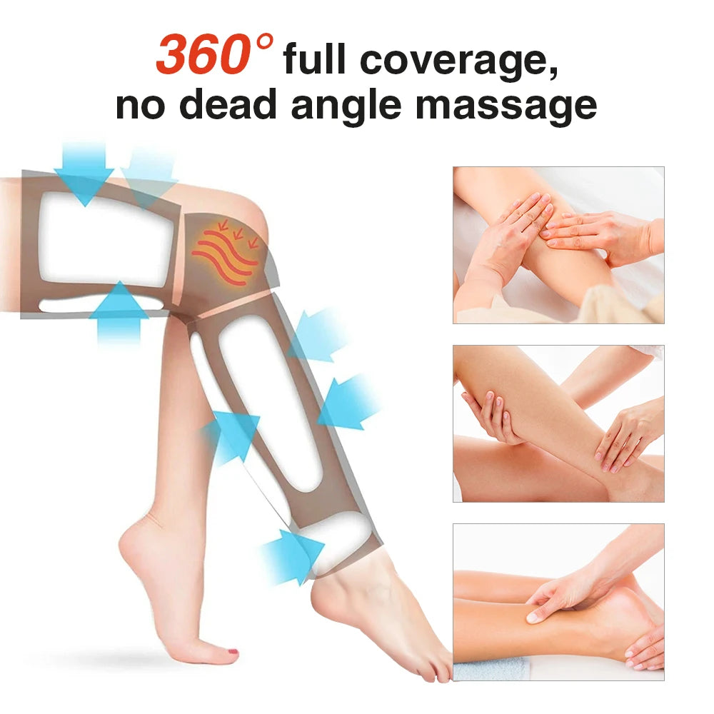 Electric Leg Massager 3-Speed Hot Compress Thigh Calf Massage Relax Muscles Relieve Fatigue Promote Blood Circulation