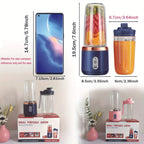 6 Blades USB Portable Juicer Maker, Juicer Fruit Juice CupAutomatic Small Electric Juicer Smoothie Blender lce CrushCup