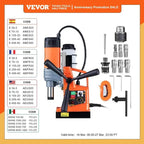 VEVOR 1300W 1400W 2" Electric Drilling Machine Magnetic Drill Press Boring Diameter Power Drill 810 PRM 1-second Release Drill