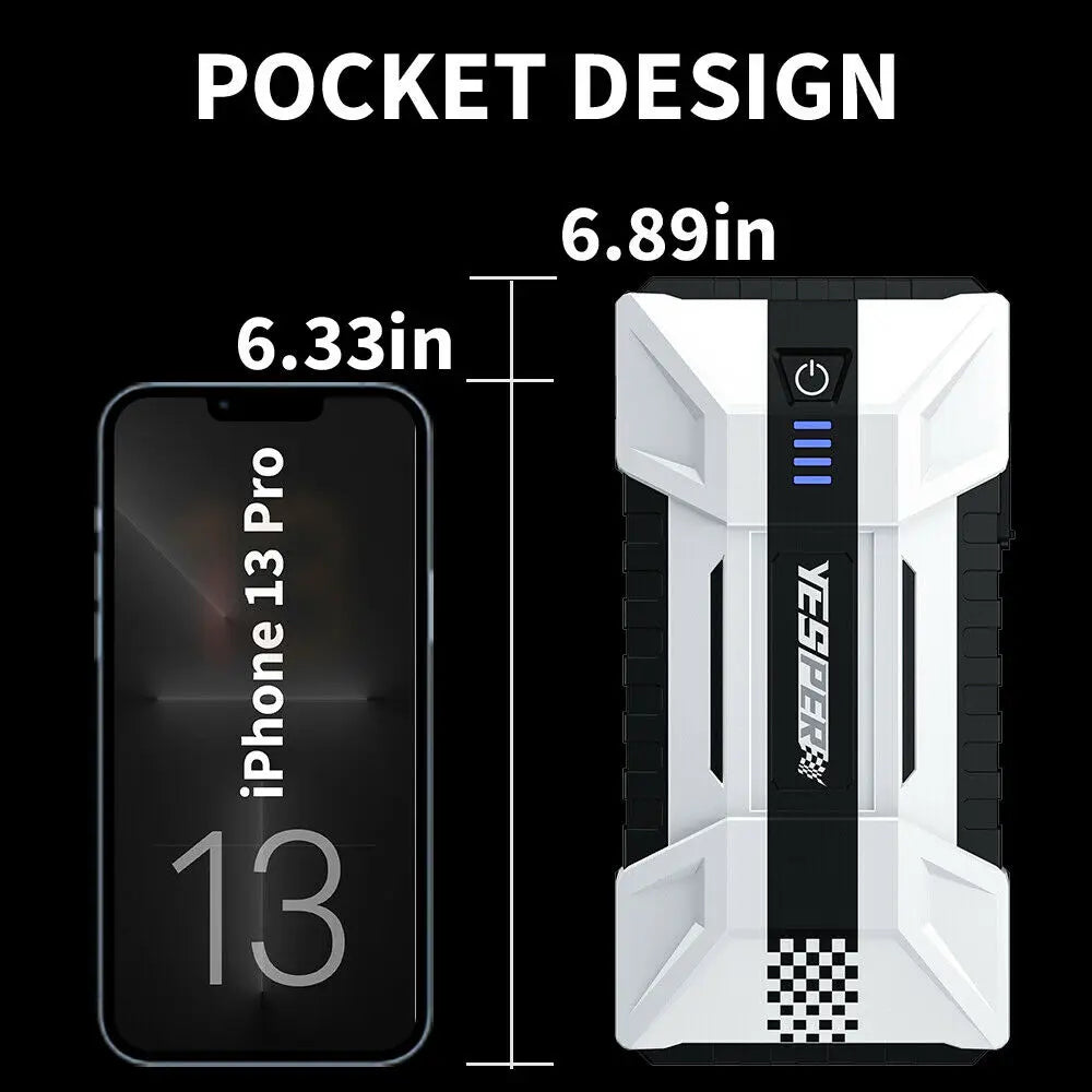 YESPER 1000A Car Jump Starter Power Bank 12000mAh Portable Battery Station For 8L/6L Car Emergency Booster Starting Device YJS15