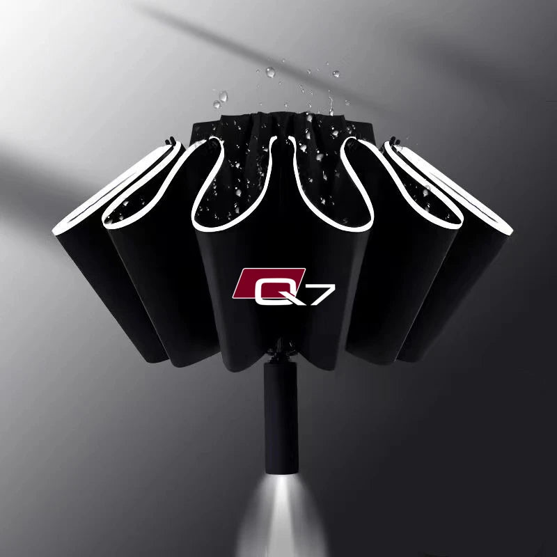 Car Umbrella With LED Flashlight Reflective Stripe Reverse Umbrella for audi sport RS A1 A3 A4 B7 B8 A5 A6 A7 A8 Q3 Q5 Q7 Q8 TT