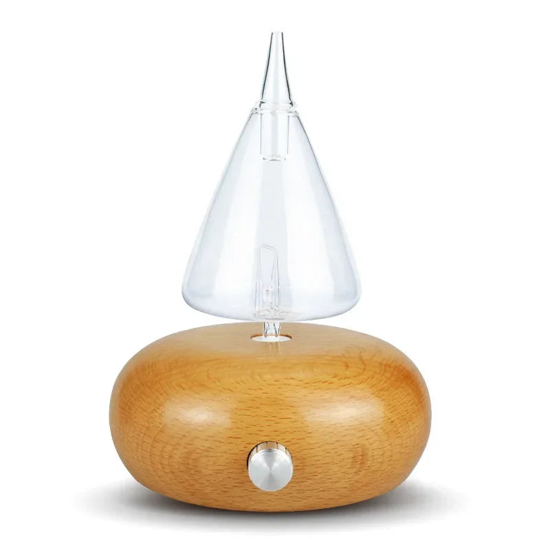 Aroma Essential Oils Diffuser Nebulizer Wooden Glass Air Fragrance Ele