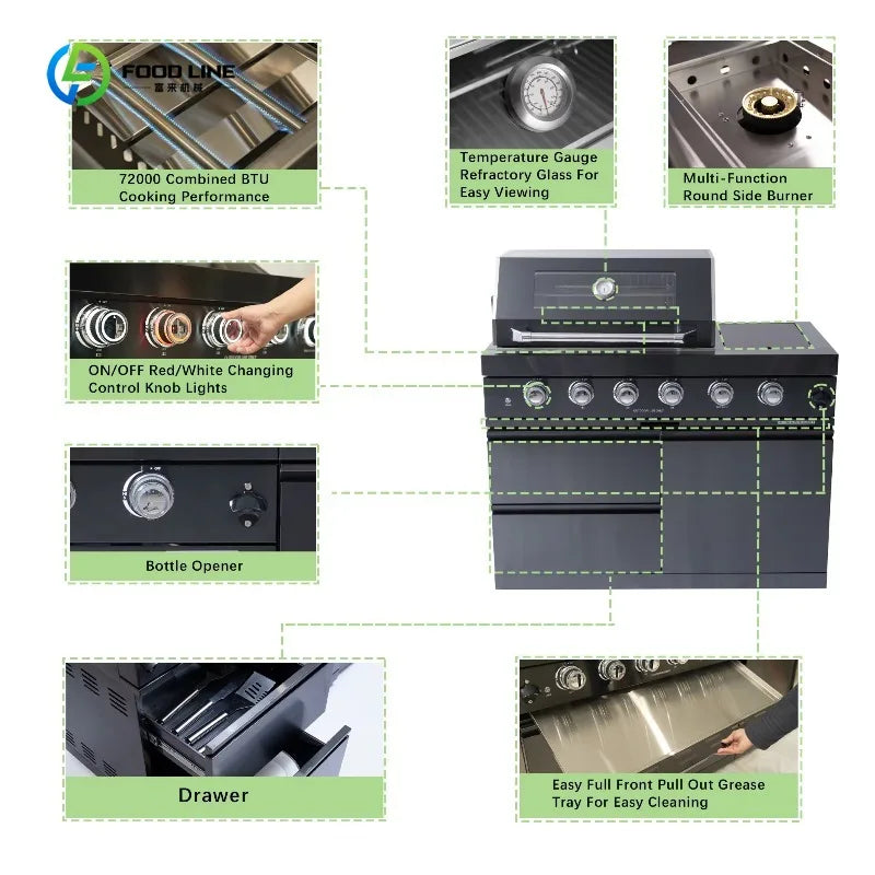 Customized Wholesale Outdoor Kitchen with Sink & Faucets Stylish Durable Set Perfect for Garden Patio Party & Outdoor Activities