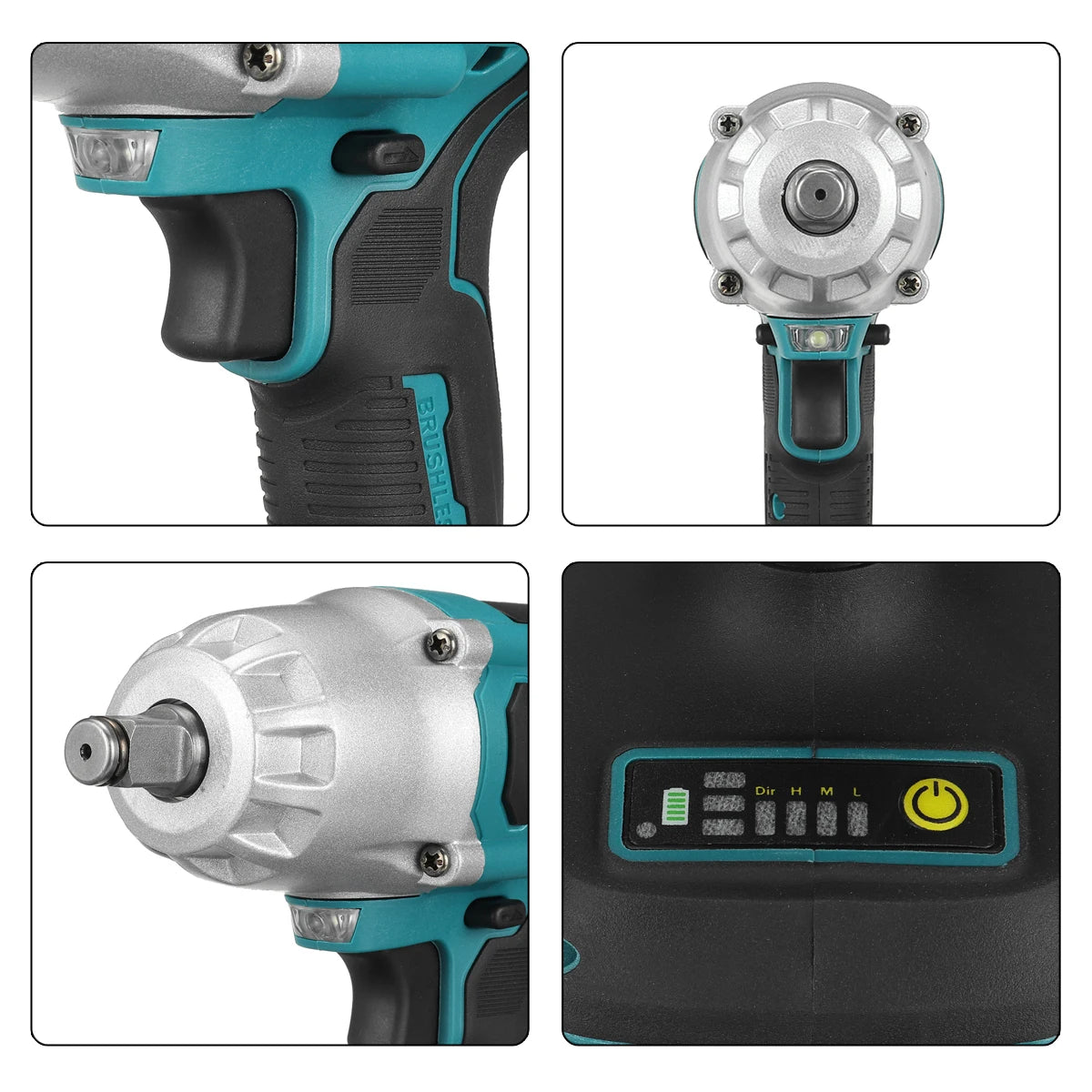 2000N.M High Torque Brushless Electric Impact Wrench Cordless 1/2" Wrench Drill Car Repair Power Tool For Makita 18V Battery