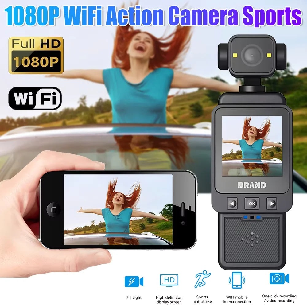 HD 1080P Mini Camera Portable Digital Video Recorder Cycling Cam Wireless Wifi Camera Infrared Night Vision Police Cam for Home