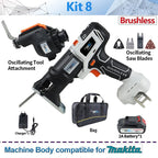 Compatible MAKITA 18V Brushless Jig saw & drill screwdriver Reciprocating/circular saw chainsaw oscillatingtool sander Combo kit