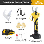 BABEQ 30mm Cordless Electric Scissors Rechargeable Brushless Electric Pruning Shears for Fruit Tree Bonsai Garden Tool Pruner