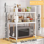 1 Microwave Storage Rack, Space Saving Countertop Kitchen Utensil And Cutlery Storage Rack, Plastic Kitchen Accessory Rack