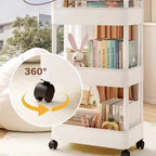 Bathroom Cart with Wheels Kitchen Small Storage 3-4 Tier Rack Rolling Trolleys Organizer Shelf for Office, Living Room, Kitchen