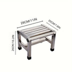 1Pc Multi-purpose Stainless Steel Stool - Durable Thick & Sturdy Stool, Ideal for Living Room, Bathroom, Kitchen and Corridors