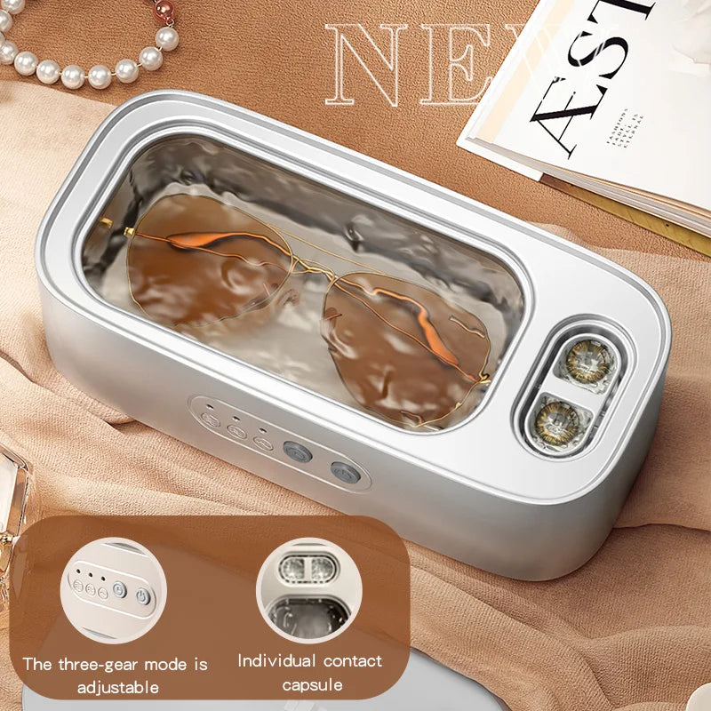 Ultrasonic Cleaning Machine High Frequency Cleaner Double Bin Vibration Full Cleaning Jewelry Household Adjustable CleanerNew