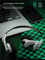 TOXIN Trend X Retro Wireless Bluetooth Headphones Over-Ear Lightweight Foldable with Microphone Comfortable Earpads for Music
